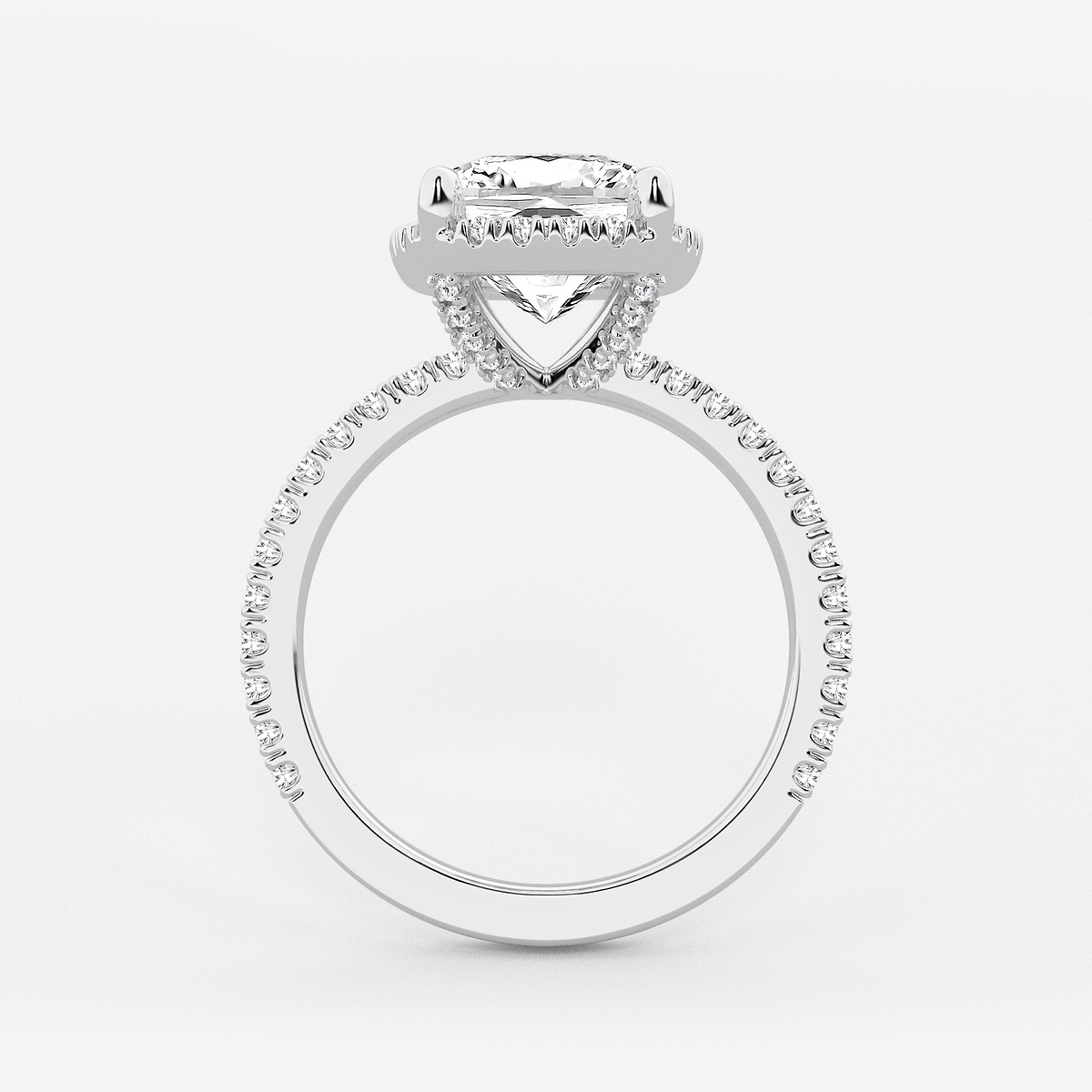 Additional Image 1 for  4 1/2 ctw Elongated Cushion Lab Grown Diamond Halo Engagement Ring